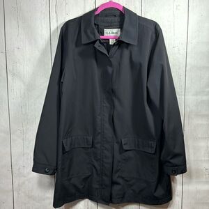 Vintage L.L. Bean Womens Black Utility Field Jacket Size L Outdoor Quiet Luxury
